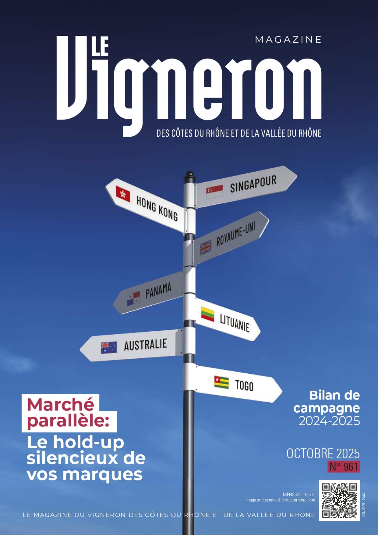 VIGN961-OCTOBRE-2025-COUV magazine Le Vigneron juillet -août : l'emploi saisonnier